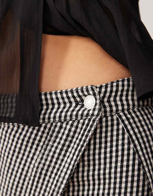 Free People georgie micro skort in black gingham combo, 3 of 5