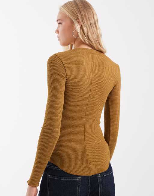 Free People going places button down cardigan in mustard yellow, 4 of 4