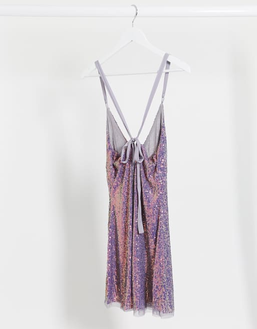 Free People Gold Rush Mini Dress In Lilac Asos