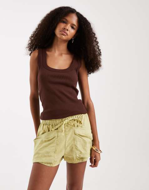 Free People good fortune short in warm olive - view 1