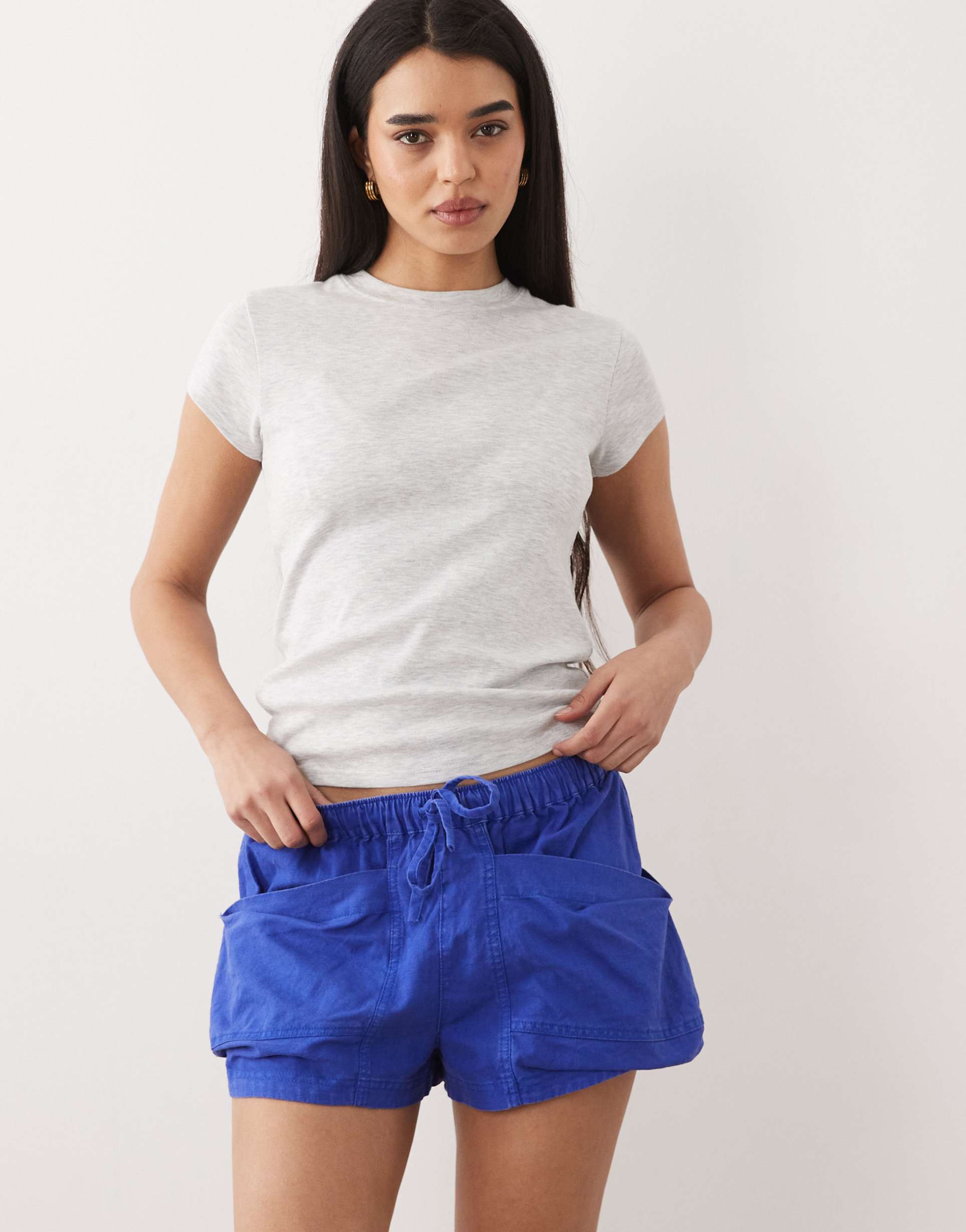 free people good fortune shorts in blue