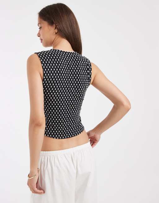 Free People – Good Graces – Svart, prickig topp med v-ringning, 4 av 4