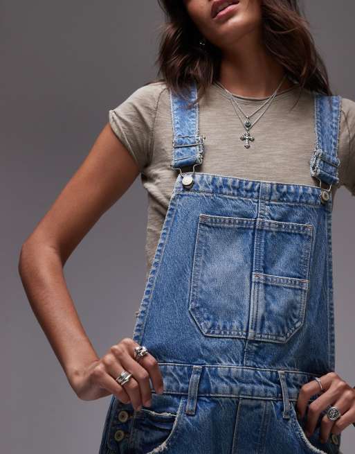 Free People good luck barrel leg denim overalls in ultra light blue, 3 of 4