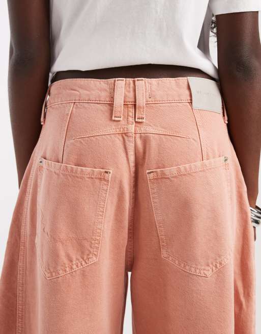 Free People good luck barrel med medelhög midja i rosa, 4 av 5