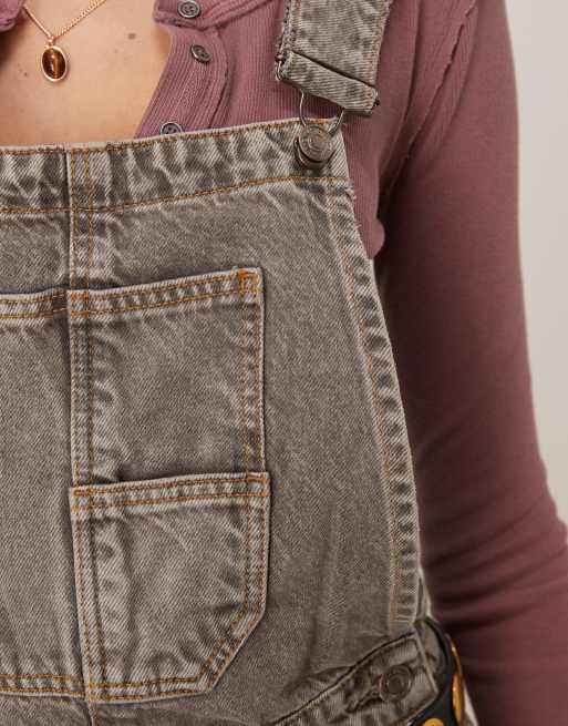 Free People Good Luck denim overalls in archive grey, 2 of 4