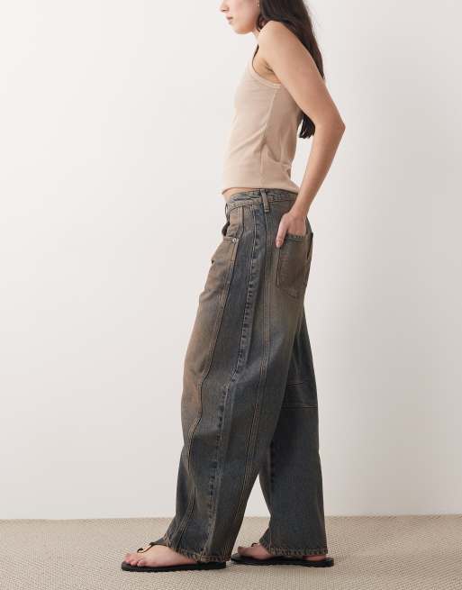 Free People - Good Luck - Jean bouffant à taille mi-haute - Bleu, 2 de 5