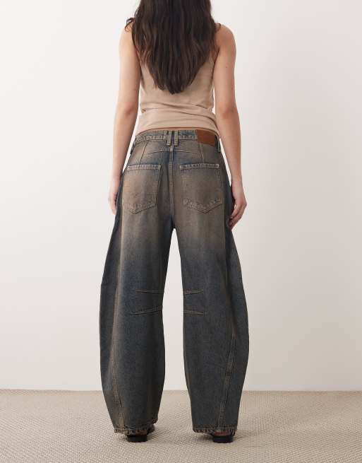Free People - Good Luck - Jean bouffant à taille mi-haute - Bleu, 3 de 5