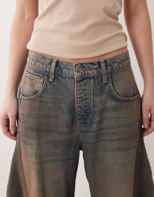 Free People - Good Luck - Jean bouffant à taille mi-haute - Bleu, 4 de 5