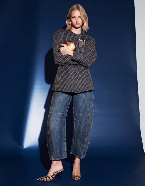 Free People good luck mid rise barrel in deep end blue - view 1