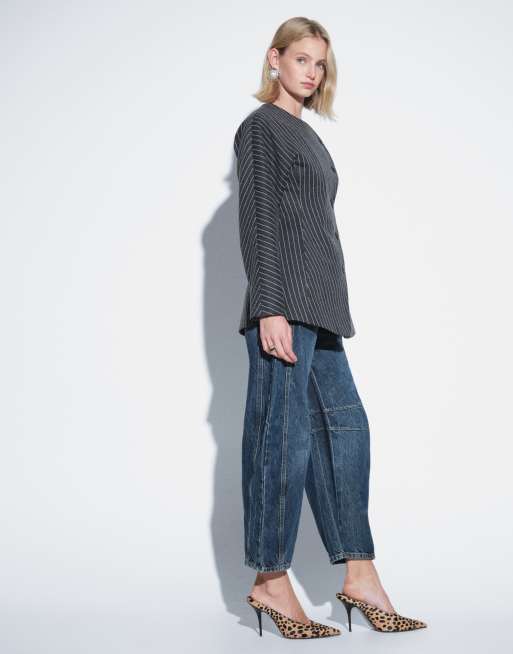 Free People good luck mid rise barrel in deep end blue, 2 of 5