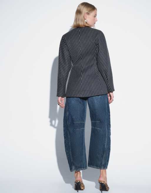 Free People good luck mid rise barrel in deep end blue, 3 of 5