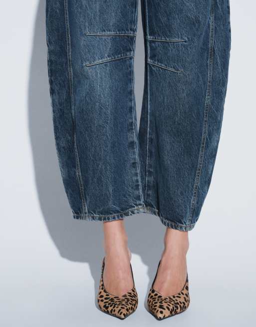 Free People good luck mid rise barrel in deep end blue, 5 of 5
