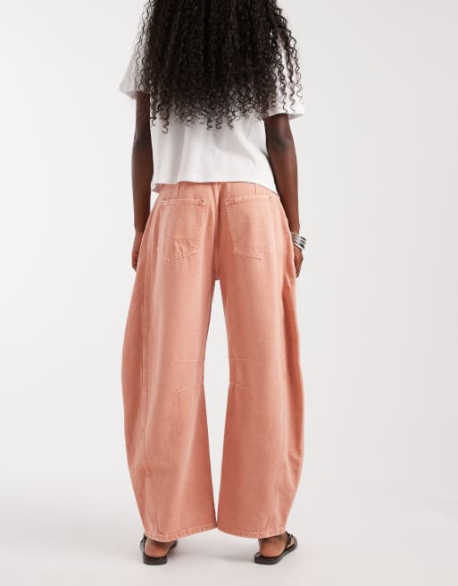 Free People good luck mid rise barrel in pink, 2 of 5