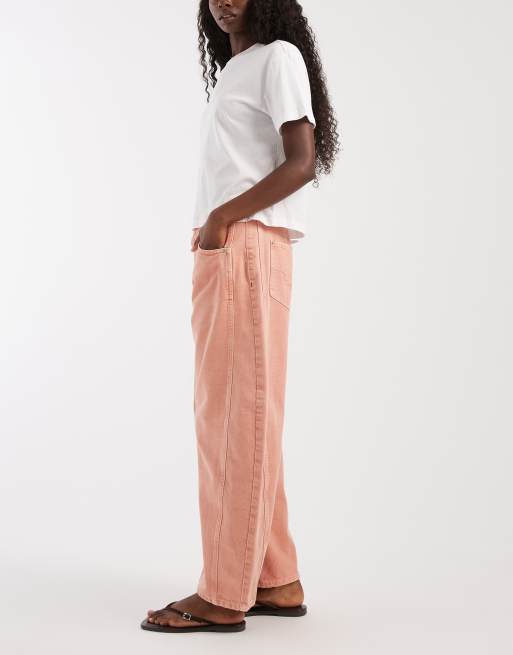 Free People good luck mid rise barrel in pink, 3 of 5