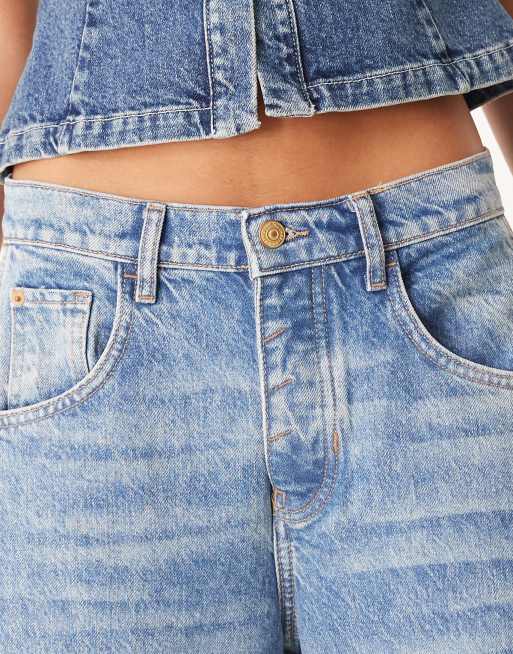 Free People Good Luck mid rise barrel jeans in blue, 5 of 5
