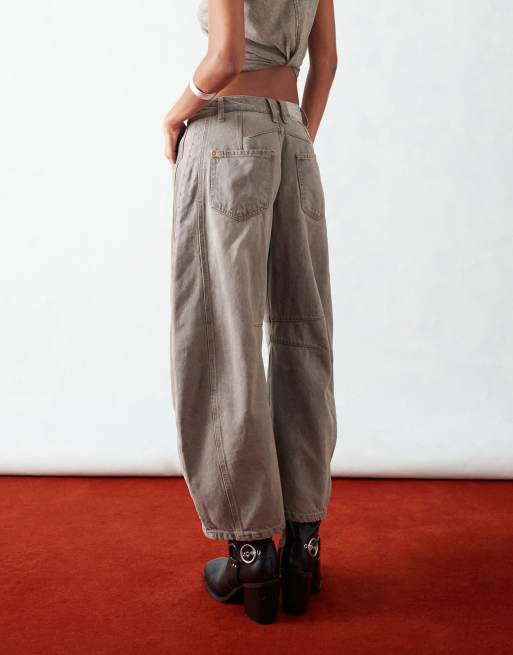 Free People good luck mid-rise barrel jeans in falcon grey