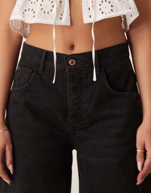 Free People Good luck mid rise barrel jeans in soundwave black, 5 of 5