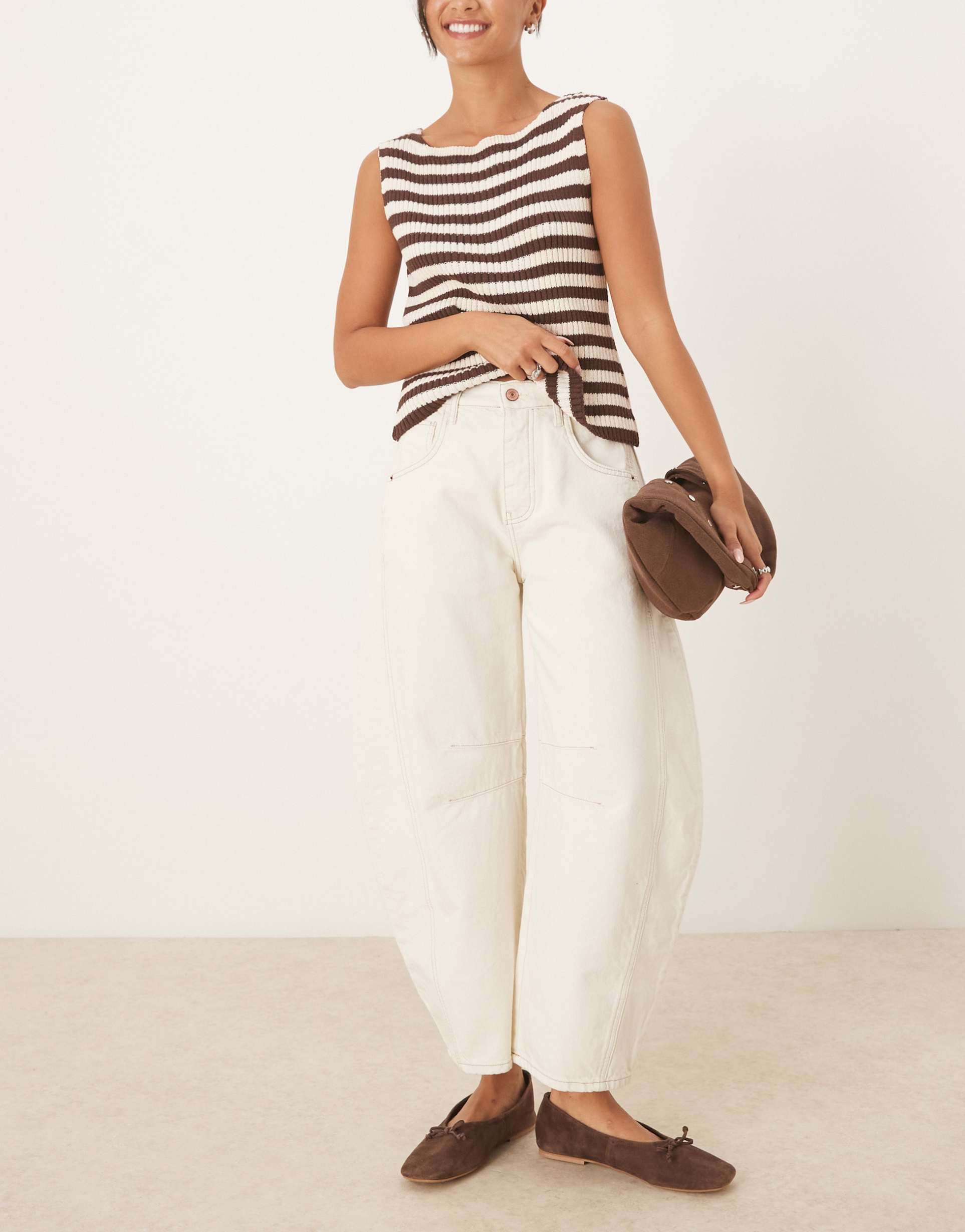 free people good luck mid rise barrel leg jeans in milk