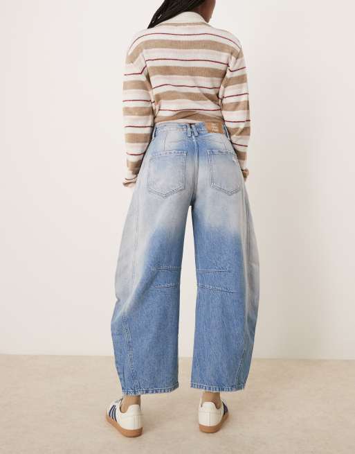 Free People good luck mid rise barrel leg jeans in sky blue, 2 of 5