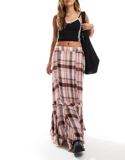 Plaid top maxi skirt hotsell