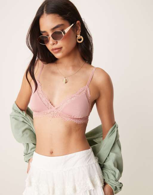 Free People Happier Than Ever bralet in rose pink