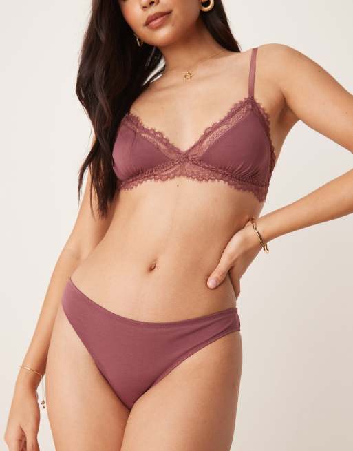 Free People Happier Than Ever tanga briefs in wine