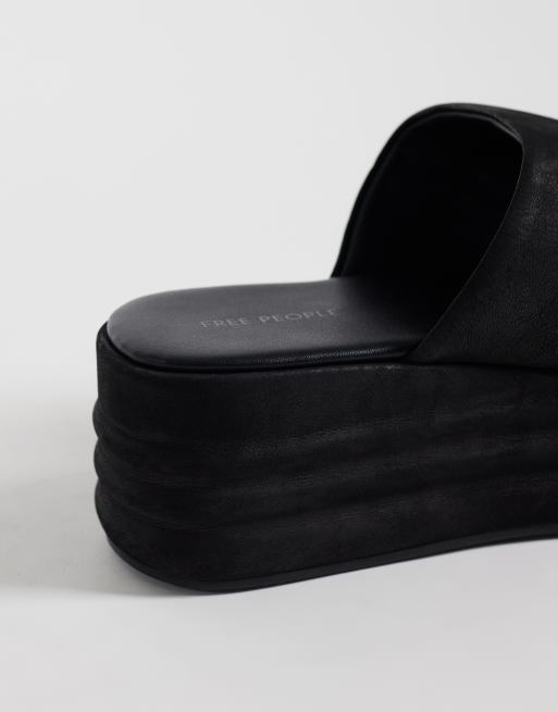 Free People Harbor flatform in black, 4 of 4