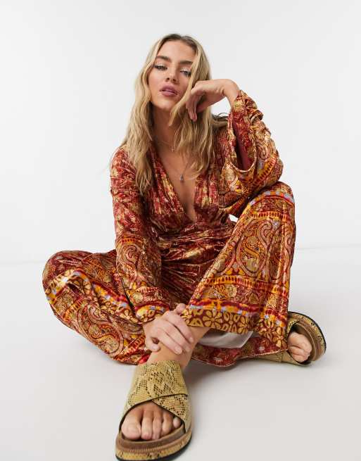 Free People Aloha One Piece Jumpsuit in Red