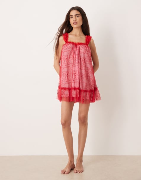 Free People heartbreaker mini slip dress in luxe red
