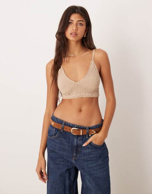 Free People – Heirloom – Beige bralette i seamless-design, 3 av 4