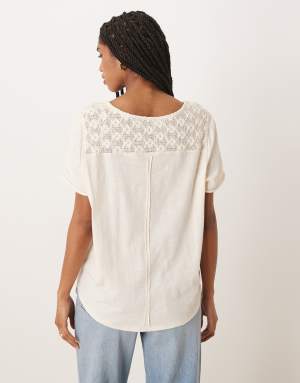 Free People heirloom henley button up tee in tea