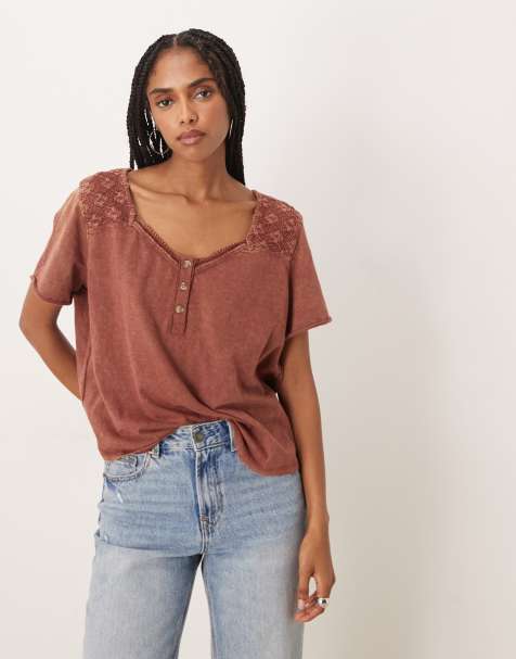 Free People – Heirloom – Henley-T-Shirt in Canyon Sunset - view 1