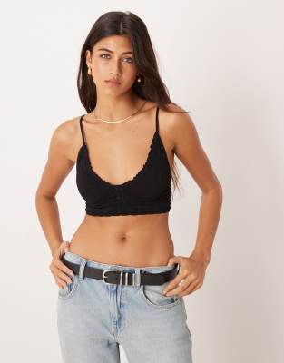 Free People - Heirloom - Nahtloses Bustier in Schwarz