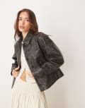 [Free People] Free People Hera faux leather jacket in black XS BLACK