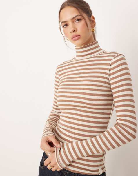 Free People high neck good good turtle long sleeve top in rainforest combo