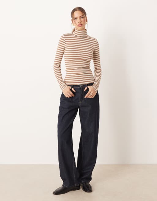 Free People high neck good good turtle long sleeve top in rainforest combo, 4 of 4