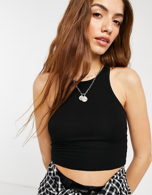 Free People high neck ribbed tank top