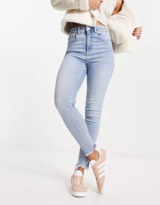 Free People High Waist Skinny Jeans In Light Blue