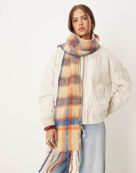 Free People highland plaid skinny scarf in multi - view 1