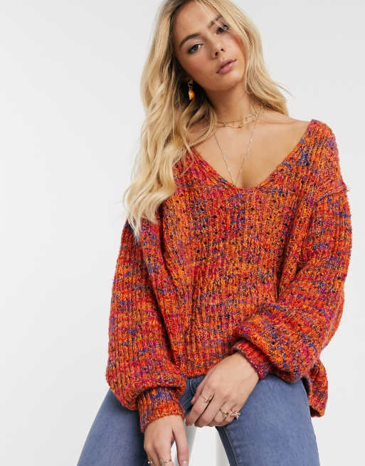 Free people clearance orange sweater