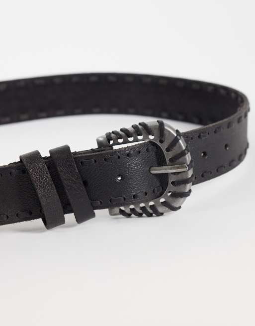 Free People Holt leather belt in black, 2 of 3