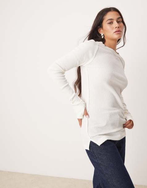 Free People honey crew neck top in ivory - view 1