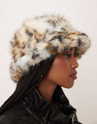Free People Ice Queen Faux Fur Bucket Hat In Multi