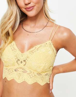 Free People Ilektra Lace Bralette In Crocus Yellow In Yellow