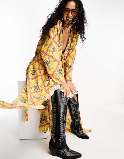 Free People - I'm The One - Kimono stile vestaglia giallo