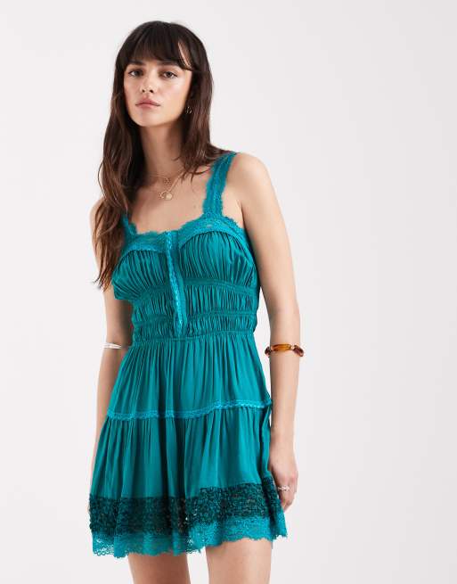 Free People Intimately FP boho so inlove slip dress with lace