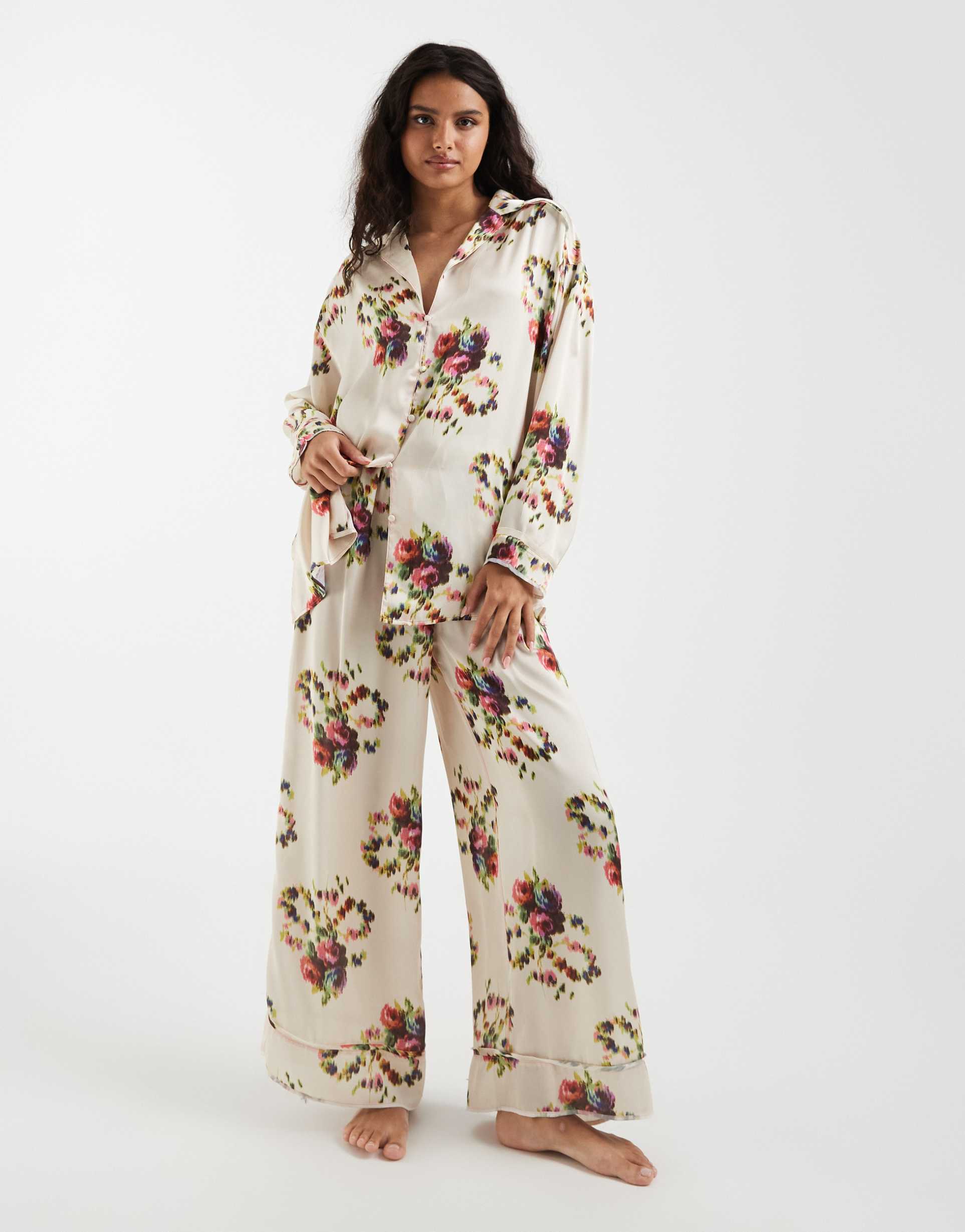 free people intimately fp dreamy days pajama set in ivory floral