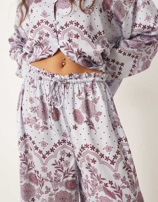 Free People Intimately FP Dreamy Days pyjamaset met print in lichtblauw, 3 van 4