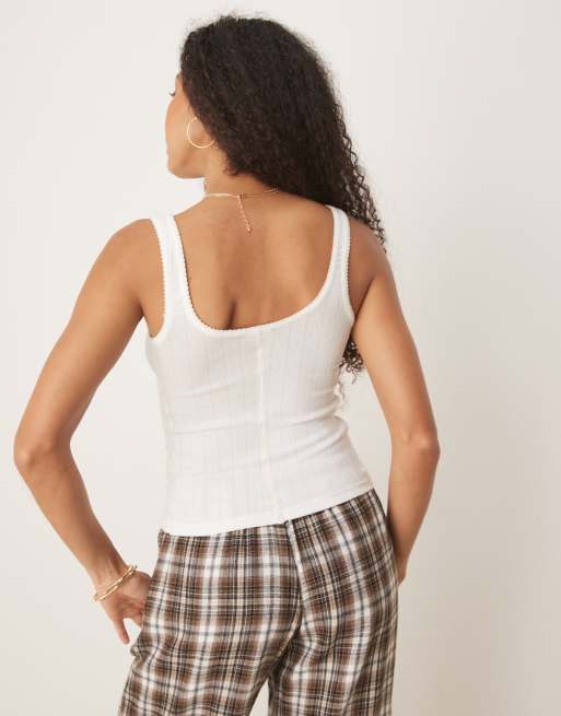 Free People Intimately FP end game pointelle tank top in sugar swizzle, 4 of 4