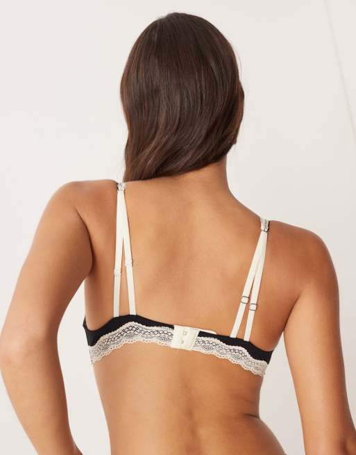 Free People Intimately FP lace trim plunge bra in black, 2 of 4